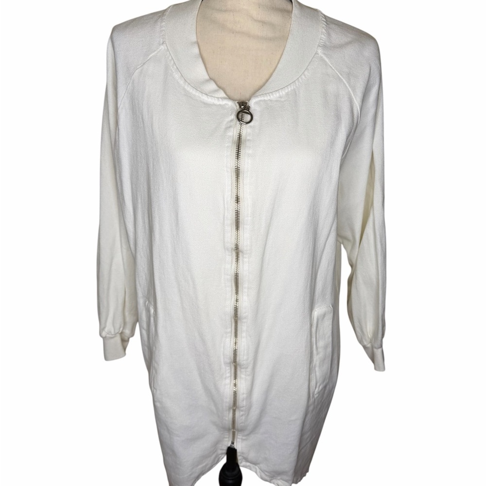 Cream Zip-Front Lightweight Jacket